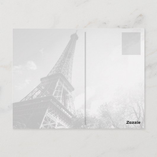 エッフェルタワー(強いレンズフレアを備えたパリ) ポストカード (裏面)
