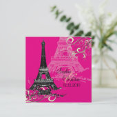 エッフェルタワー+旋回結婚式招待状 招待状 (スタンド正面)