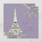 エッフェルタワー+旋回結婚式招待状 招待状 (正面/裏面)