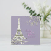エッフェルタワー+旋回結婚式招待状 招待状 (スタンド正面)