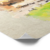 エッフェルタワー（水彩画） ポスター (角)