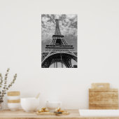 エッフェルタワー(白黒) ポスター (キッチン)