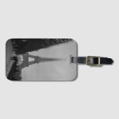 エッフェルタワー – 白黒 ラゲッジタグ (正面横)