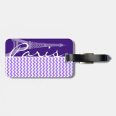 エッフェルタワー;紫のシェブロン ラゲッジタグ (裏面横)