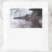 エッフェルタワー（花あり） 長方形シール (バッグ)