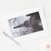 エッフェルタワー（花あり） 長方形シール (封筒)