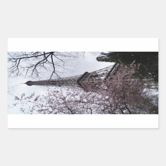 エッフェルタワー（花あり） 長方形シール