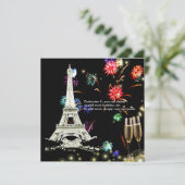 エッフェルタワー+花火シャンパンバブル 招待状 (スタンド正面)