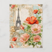 エッフェルタワー（赤いポピーの花） シーズンポストカード (正面)