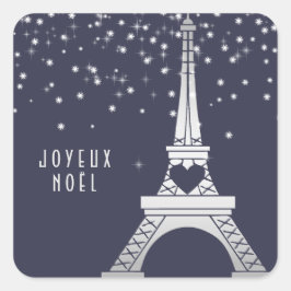 エッフェルタワー（雪） |パリのメリークリスマス スクエアシール