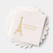 エッフェルタワー#2パリ結婚フランスのカップル 箔ナプキン (インサイチュ (積み重ね))