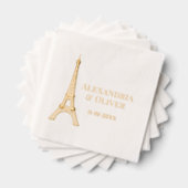 エッフェルタワー#2Dパリ結婚フランスのカップル 箔ナプキン (インサイチュ (積み重ね))