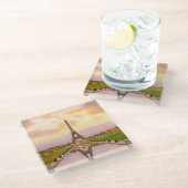 エッフェルタワーatサンライズfromトロカデロ噴水 ガラスコースター (アングル)