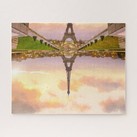 エッフェルタワーatサンライズfromトロカデロ噴水 ジグソーパズル (横)