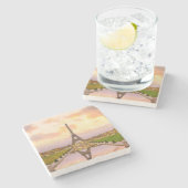 エッフェルタワーatサンライズfromトロカデロ噴水 ストーンコースター (横)