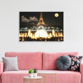 エッフェルタワーatナイト キャンバスプリント (インサイチュ (リビング))