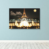 エッフェルタワーatナイト キャンバスプリント (インサイチュ (ウッドフロア))