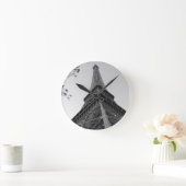 エッフェルタワーb/w ラウンド壁時計 (ホーム)