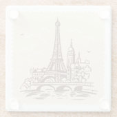 エッフェルタワーinパリ切手ランドマーク ガラスコースター (裏面)