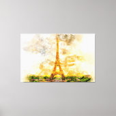 エッフェルタワーinパリ日没nr1 キャンバスプリント (正面)