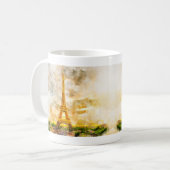 エッフェルタワーinパリ日没nr1 コーヒーマグカップ (正面左)