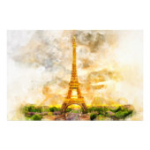 エッフェルタワーinパリ日没nr1 フォトプリント            (正面)