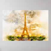 エッフェルタワーinパリ日没nr1 ポスター (正面)