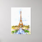 エッフェルタワーinパリ日没nr2 キャンバスプリント (正面)