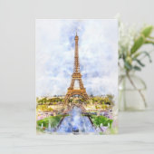 エッフェルタワーinパリ日没nr2 サンキューカード (スタンド正面)