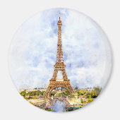 エッフェルタワーinパリ日没nr2 マグネット (正面)