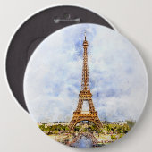 エッフェルタワーinパリ日没nr2 缶バッジ (正面&裏面)