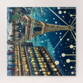 エッフェルタワーinパリ，フランス，クリスマスタイム ジグソーパズル (横)