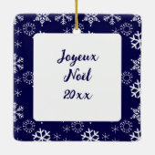 エッフェルタワーinパリ，フランス，クリスマスタイム セラミックオーナメント (裏面)