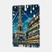 エッフェルタワーinパリ,フランス,クリスマスタイム メタルオーナメント (正面左)