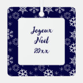 エッフェルタワーinパリ,フランス,クリスマスタイム メタルオーナメント (裏面)