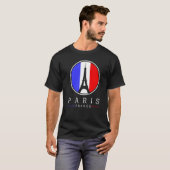 エッフェルタワーInパリFranceラブサインフランスの Tシャツ (正面フル)