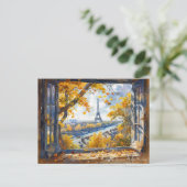 エッフェルタワーin水彩画パリフランス ポストカード (スタンド正面)