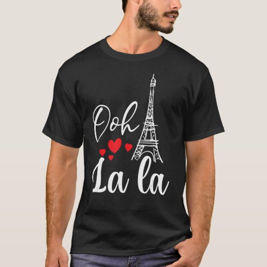 エッフェルタワーOh La La Romantic in Paris Love from Tシャツ (正面)