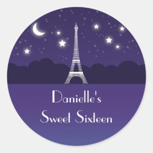 エッフェルタワーSweet sixteenお気に入りシール ラウンドシール