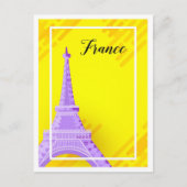 エッフェルパリフランスアートトラベルイラストレーション ポストカード (正面)