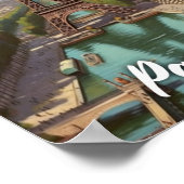 エッフェルパリフランスヴィンテージ有名トラベルプレイス ポスター (角)