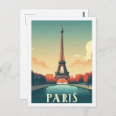 エッフェルパリフランスヴィンテージ有名トラベルプレイス ポストカード (正面/裏面)