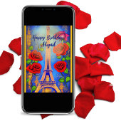 エッフェルパーソナライズされたタワーナイトインパリ誕生日 カード