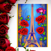 エッフェルパーソナライズされたタワーナイトインパリ誕生日 カード
