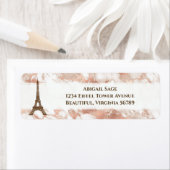 エッフェルパーソナライズされたタワーホワイト、バラ金ゴールド大理石 ラベル (インサイチュ)