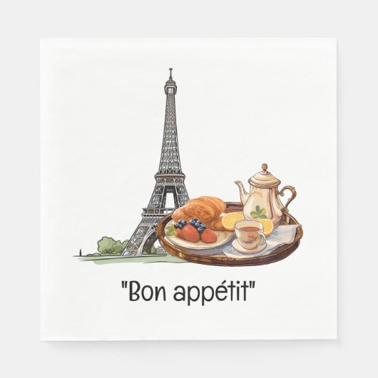 エッフェルフランスのタワーをテーマにしたパーティー スタンダードランチョンナプキン (正面)