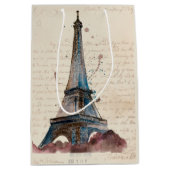 エッフェル塔からの行先|の手紙 ミディアムペーパーバッグ (正面)