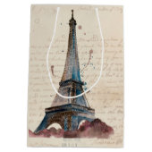 エッフェル塔からの行先|の手紙 ミディアムペーパーバッグ (裏面)