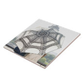 エッフェル塔が付いている傘の下のカップル タイル (側面)