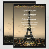 エッフェル塔での結婚式 招待状 (正面/裏面)